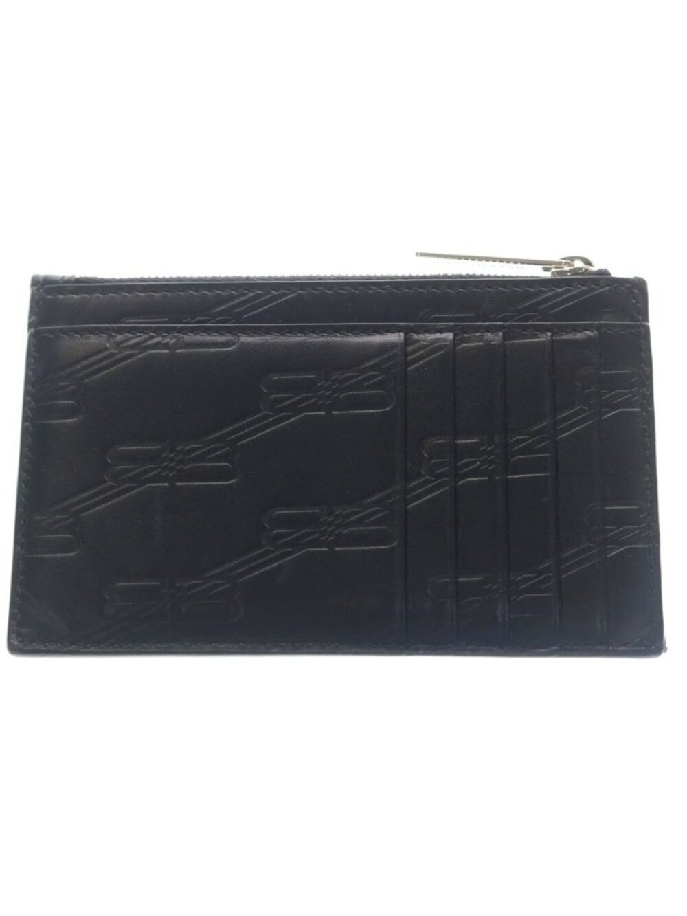Balenciaga Embossed Monogram Coin Case BB Fragment Card Purse Black - Picture 2 of 6
